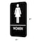 Alpine Industries Womens Braille Restroom Sign, Black/White, ADA Compliant, 6x9, PK10 ALPSGN-5-10pk - alternate 3